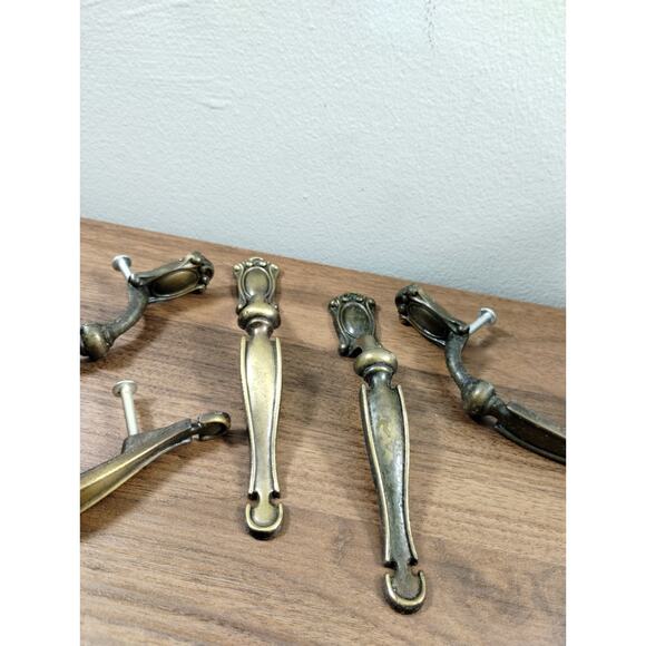 5 National Lock Thumb Handle Brass Handles Door Pulls Vintage Hardware - Picture 1 of 5